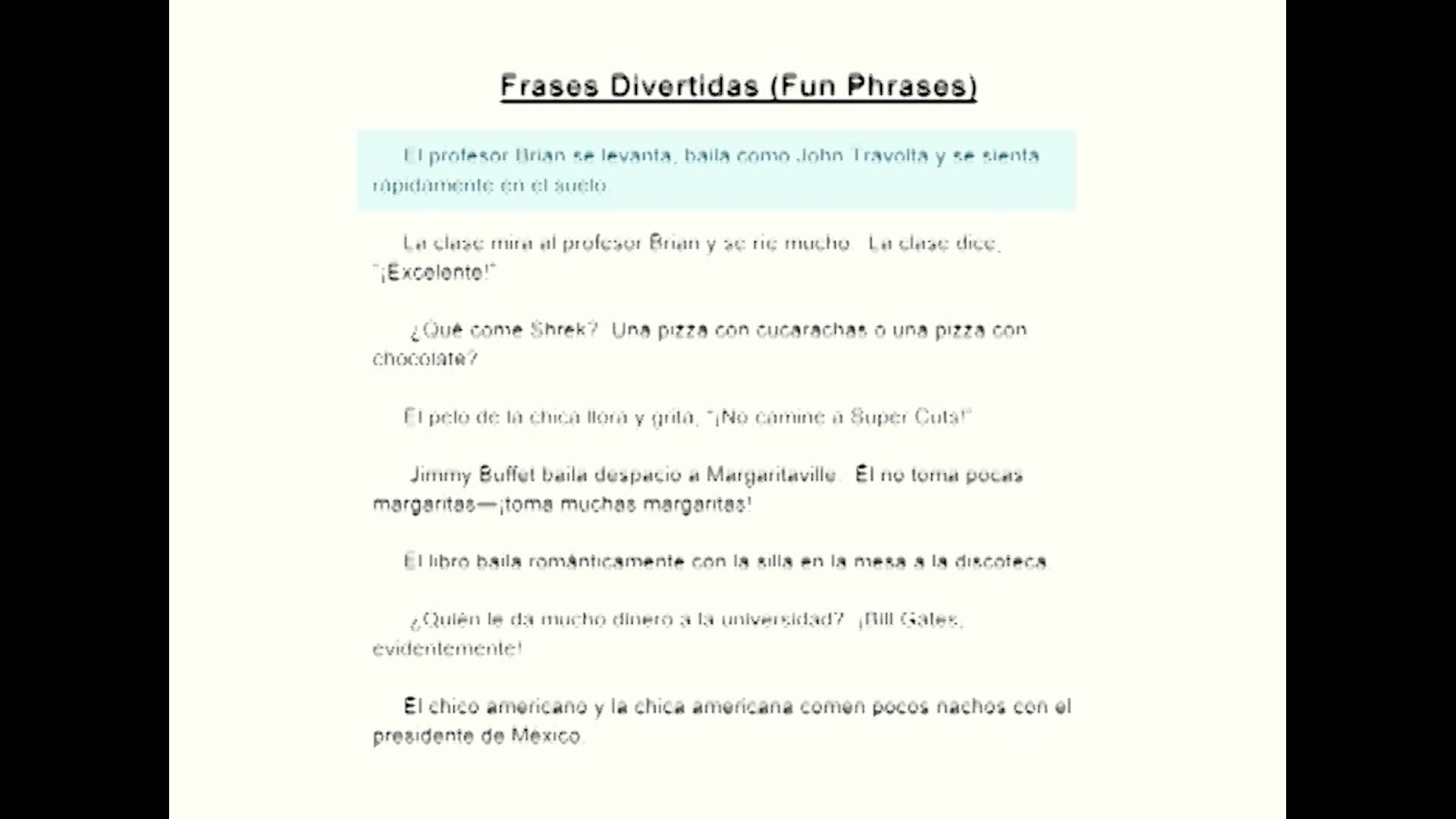 Cala Spanish Lesson 4